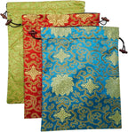 Ouyatoyu 3pcs Embroidered Silk Flower Design Jacquard Travel Bags - Laundry, Shoe, Lingerie & Underwear Storage for Men & Women - Washable Cloth Shoe Bags