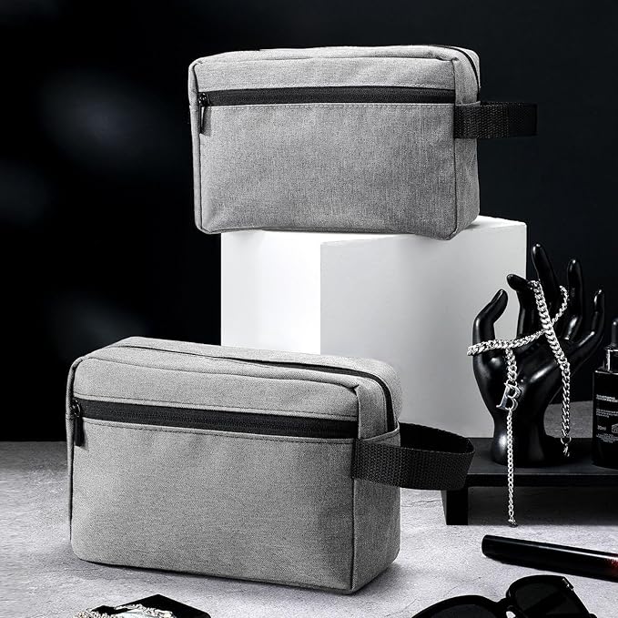 Paterr 16 Pcs Travel Toiletry Bag for Women Men Large Water Resistant Shaving Bag Hanging Cosmetic Bag with Handle and Divider Storage Travel Pouch Case (Gray)