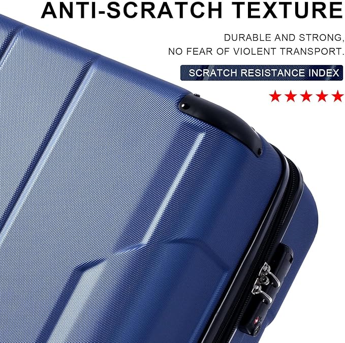 2 Piece Luggage Set, Hardside Suitcase with Spinner Wheels, TSA Lock & Expandable Hard Shell, Carry on and Checked Luggage for Travel, Maletas de Viaje for Men & Women (Blue, 20+28Inch)