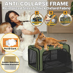 PAWZIDEA Expandable Pet Carrier Airline Approved, 18"×11"×11" Small Dog Carriers, Collapsible Top-Load Cat Carrier for 2 Cats Under Seat, Soft-Sided Puppy & Animal Travel Bag, ID Card, Up to 15lbs