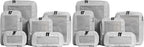Aerotrunk Compression Packing Cubes for Travel - Luggage Organizer Bags - Double Zipper Packing Cubes for Suitcases (12-Pack, Light Grey)