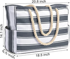 Becokan Beach Bags for Women Large Waterproof Beach Tote Bag Zipper Beach Bags Waterproof Sandproof Swim Pool Bag Large Tote