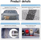 BOYATU Travel Makeup Bag Organizer Cosmetic Bag: 3 Pcs Set Make up Bags for Women with Handle - Waterproof Vegan Leather Toiletry Bags Travel Essentials Pouch with Compartments (F-01-Black)