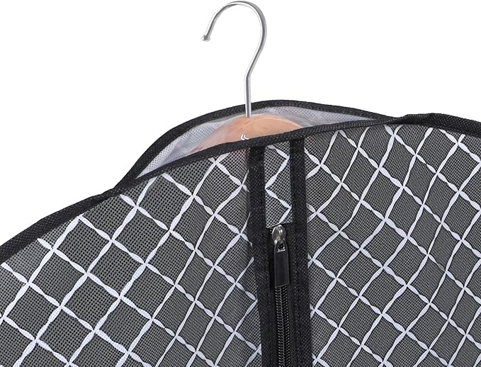 Univivi Suit Bags for Closet Storage and Travel, 40 Inch Hanging Garment Bags for Men Suit Cover with Clear Window and ID Card Holder for Suit Jacket, Shirt and Coat, 10 Pack, Black