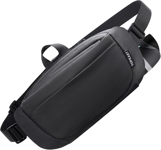 TOPEAST Waist Pack 4L Large Capacity Fanny Pack with Hidden Water Bottle Pocket, Water Resistant Crossbody Sling Bag for Men Women, Adjustable Belt Bag for Hiking Running Travel Cycling