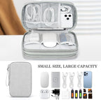FYY Electronic Organizer, Large Travel Cable Organizer Bag Pouch Electronic Accessories Carry Case Portable Waterproof Double Layers All-in-One Storage Bag for Cable, Cord, Charger, Phone, Grey