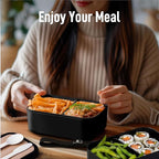 KARRICO Double Premium Bento Box Adult, 67 fl oz BPA-Free - Black Stackable Lunch Box with Leak-Proof Lids & Dividers, Perfect for Meal Prep, Lunches & Portion Control
