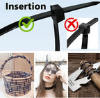 Large Zip Ties Heavy Duty Outdoor 20 Inch 250lb Extra Long Cable Ties Thick Wire Ties Big Strong Zipties Wide Plastic Zip Ties 200 Pack