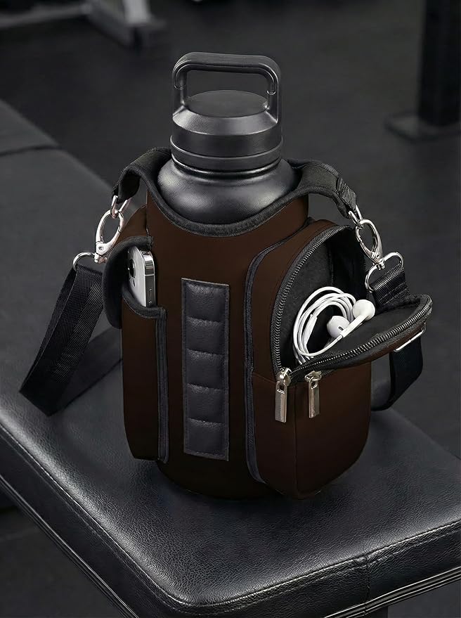 AUPET Magnetic Gym Bag for Men & Women, Small Gym Bag Organizer, Crossbody Magnets Gym Water Bottle Bag Holder Carrier Fits for 18-40oz Owala Yeti Hydro Flask, Workout Pouch for Phone, Keys & Wallet