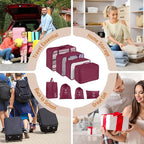 Packing Cubes for Travel - 8 Set Luggage Organizer Bags for Family, Mesh Breathable Travel Packing Cubes for Suitcases Durable Travel Essentials Bags Set