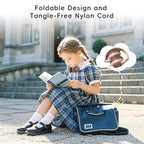 Candy Bila Kids Headphones, Wired Headphones for Kids Over Ear with Microphone, 85/94dB Volume Limiter Headphone for Girls Boys, Foldable Headphone for Learning & Entertainment, Gradient Brown