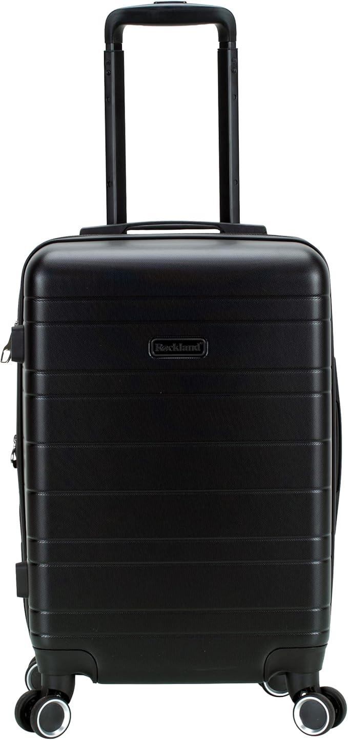 Rockland Palm Beach Hardside 2 Piece ABS Luggage Set, (20"/27"), Black