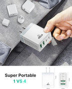 USB C Wall Charger Block 3-Pack, Aiminu 40W 4-Port PD Power Delivery Fast Type C Charging Block Plug Adapter for iPhone 15 14 13 12 11 Pro Max, XS/XR/X, iPad, Android Phones Charger Cube