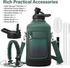 DYSANKY Insulated Water Bottle | Thickened Stainless Steel Vacuum Metal | Portable Sports Half Gallon Large Water Jug for Gym and Hiking with Straw, Carrier Bag, Handle Strap | BPA-Free 64 oz