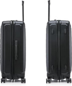 US ARMY FOX 3 Pcs Set Hardshell Luggage with Spinner Wheels | 20, 24, 28 inch Lightweight Travel Suitcase, Chevron Icon, Gel Handle, Retractable Trolley, Side Studs | Black