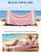LANE LINEN Large Beach Towel, Turkish Towel, Lightweight Beach Towels for Adults, 39"x71" Oversized Pool Towels, Absorbent, Quick Dry, Durable Sand Proof Beach Towel, 39"x71" - Candy Pink