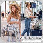 Abbylike Clear Bag Large Heavy Duty Tote for Stadium Events 20" Duffle Transparent Gym Bag for Sport Event Travel Makeup Work