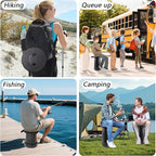 ALEVMOOM Upgraded Collapsible Stool with Cushion,600LBS Max Weight,18.1" Height Adjustable,Sturdy Portable Telescoping Stool,Folding Camping Stool for Outdoor Hiking Travel