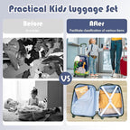 Goplus 2PC Kids Luggage, 12" & 16" Kids Carry On Luggage Set with 4 Spinner Wheels, Lightweight Rolling Spinner Suitcase for Children Toddlers Boys and Girls Travel