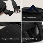 YOSHUYUKI Fanny Pack Crossbody Bag Trendy Waterproof Small Sling Cross Body Purse for Women Men Fashion Waist Packs Mini Belt Pouch Chest Bum Hip Bag Lulu Dupes for Travel Vacation Running Black