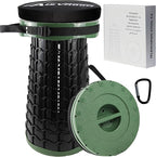 ALEVMOOM Upgraded XXL Collapsilbe Stool with Cushion,More Sturdy and Height 19.7“,D11.8”,Portable and Lightweight Adjustable Telescoping Stool for Camping Hiking BBQ Max Loading 1000Ibs