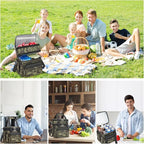 holuxer Insulated Lunch Bag & Lunch Box for Men - Double Deck Reusable Lunch Bag for Women Tote Cooler Bag Leakproof Soft Expandable - Large Lunchbox for Work/Adult/Picnic/Outdoor (Camo，15L)
