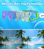 Aegend Snorkeling Gear for Adults Youth Kids, Snorkel Mask with Top Dry Valve - Panoramic View Anti-Leak and Anti-Fog with Mesh Bag for Snorkeling, Scuba Diving, Freediving & Swimming