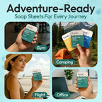 FOMIN - Antibacterial Paper Soap Sheets Tin for Traveling - 3 Pack Tea Tree - Portable Travel Hand Soap Sheet, Dissolvable Mini Camping Hand Soap for Hand Washing