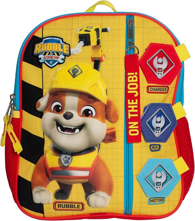 AI ACCESSORY INNOVATIONS Rubble & Crew Interactive 12” Mini Backpack For Kids, Paw Patrol School Bag for Pre School & Kindergarten
