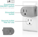 UltraPro Grounded Power Switch Outlet Extender Easy To Install For Indoor Lights and Small Appliances Energy Efficient Adapter Space Saving Design UL Listed 4 Pack Gray 47944
