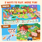 JoyCat Reusable Sticker Book Set (4-Pack), Kids Sticker Activity Books, 120+ Stickers for Toddlers, Travel Toys for Car Airplane Road Trips, Preschool Educational Learning Gifts for Boys Girls