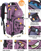 NOOLA Hydration Backpack with 3L Water Bladder, 22L / 25L Water Backpack for Hiking Cycling Biking, Lightweight Hiking Pack