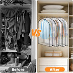 4 Pack Full Clear Garment Bags with Side Zipper, 40" Clothes Covers with 10" Gusset, Transparent Hanging Suit & Coat Covers for Closet Storage, Jackets, Dresses, Windbreakers