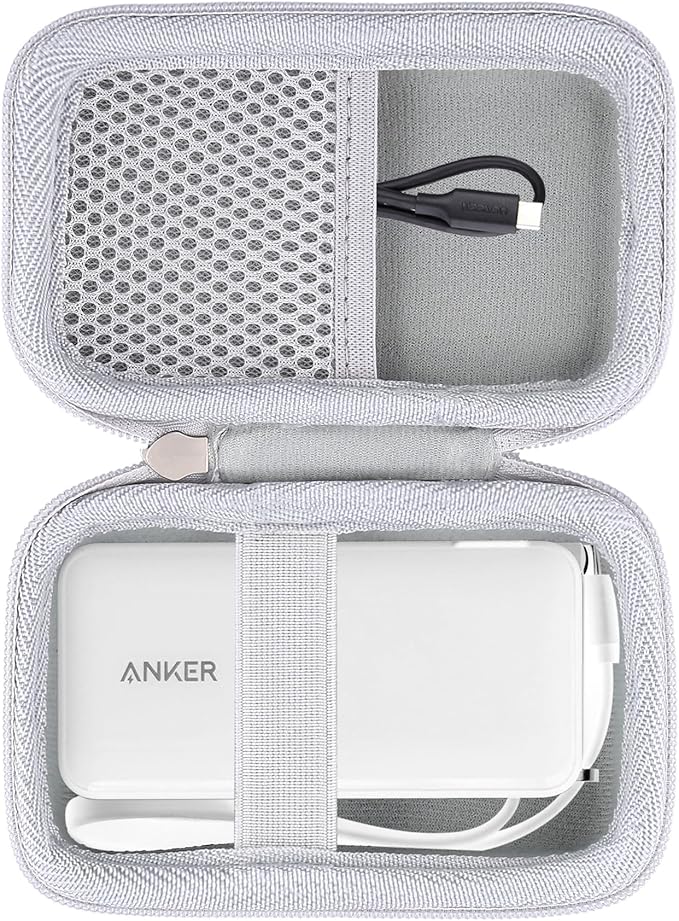 khanka Hard Case Replacement for Anker 3-in-1 Power Bank USB C Charger Block,10,000mAh 10k Portable Charger,Case only. (White)