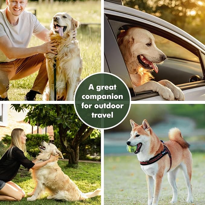 Collapsible Dog Bowls, Travel Food and Water Double Bowl for Cats & Dogs, 2-in-1 Portable BPA-Free Feeding Solution, Perfect for Traveling, Camping & Walking (L/ 100oz)
