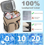 BAGPARKK Insulated Cooler Backpack,33/45 Cans Multifunctional Double Deck Leakproof Cooler Bag with Sternum Strap,Large Capacity Lightweight Travel Camping Beach Backpack