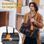 Travelambo Luggage Tags for Suitcases Faux Leather Privacy Protection 6 Pack Bag Tags Travel Accessories Essential, Hot Orange
