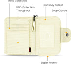 Sherpani Barcelona, Nylon Bifold Zipper Pocket Wallet for Women, Travel Bag, RFID Protection