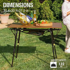 Portal Camping Table Portable Folding Table Ultra Lightweight Folding Camp Table 4 Adjustable Legs Aluminum Roll Up Table Top with Carry Bag for Outdoor Travel Backyards BBQ