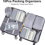 Packing Cubes for Travel-10 Set Luggage Organizer Bags for Family, Mesh Breathable Packing Cubes for Suitcases Durable Travel Essentials Bags Set