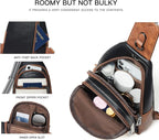 LATMAP Sling Bag For Women Faux Leather Small Casual Daypack Backpack Fanny Pack Crossbody Chest Bags Purse