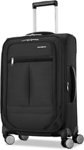 Samsonite Carry-On Soft-Sided Expandable 21-Inch Element Suitcase: Airline Approved for Most Major Airlines, Durable, 360° Spinner Wheels, Adjustable Handle, 2 Front & Side Pocket- Black