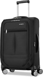 Samsonite Carry-On Soft-Sided Expandable 21-Inch Element Suitcase: Airline Approved for Most Major Airlines, Durable, 360° Spinner Wheels, Adjustable Handle, 2 Front & Side Pocket- Black
