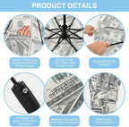 Folding Umbrella Windproof Travel Umbrellas Money Hundred Dollar Bill Light Portable Manual Rain Umbrellas for Man Women