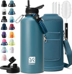 DYSANKY Insulated Water Bottle | Thickened Stainless Steel for Gym and Hiking with Straw, Carrier Bag, Handle Strap | BPA-Free 87 oz