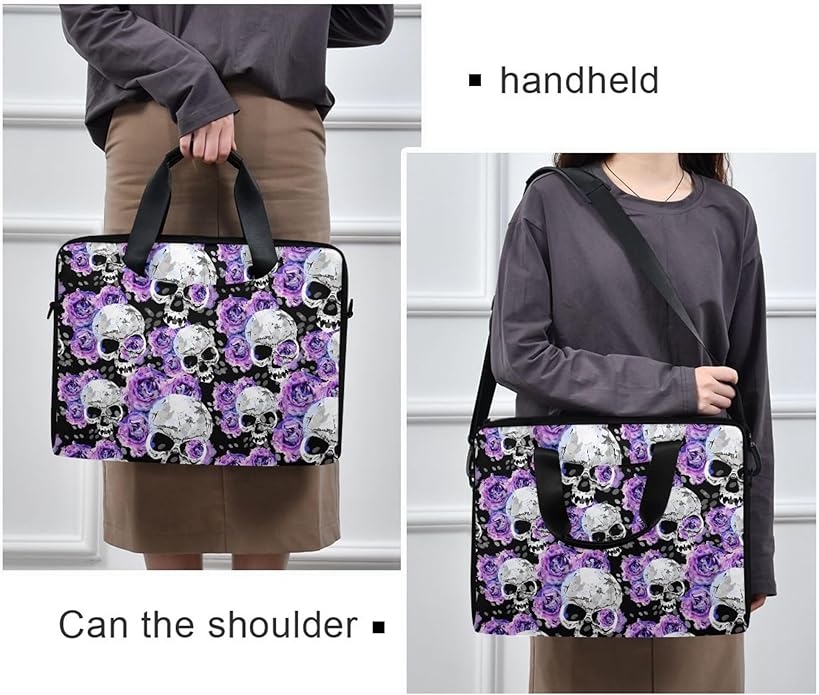MNSRUU Laptop Bag for 15.6 inch Black Gothic Bats