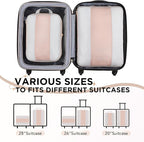 2 Set Compression Packing Cubes for Travel Essentials,Compressible Expandable Packing Cubes for Suitcase,OlarHike Luggage Organizer Bags for Travel,Handy Helper for Organizing Clothes(Beige)