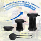 Upgraded XXL Collapsible Stool with Thick Cushion H 20.1" D 13", 1000Lbs Max Weight, Wider & Taller Pop Up Heavy Duty Portable Retractable Foldable Stool or Travel Foot Rest, Camping & Outdoors