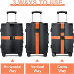 Luggage Straps for Suitcases 4 Pack, TSA Approved Travel Essentials, Luggage Strap for Travel Suitcase & Bag Closure and for Easy Identification, Travel Accessories for Safety & Convenience (Orange)