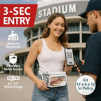 Veckle Clear Fanny Pack Stadium Approved - Adjustable 33-47 Inch Strap, Transparent Belt Bag for Women Men Fits 7.5-inch Smartphone, Waist Bag Clear Bag for Stadium Events, Sport, Concerts, White